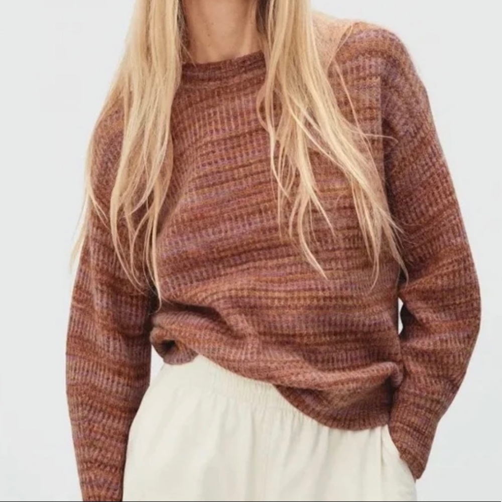 Everlane Oversized Alpaca Crew in Red Tonal